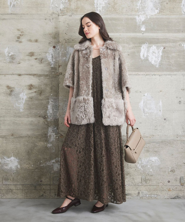 ムートンポンチョコート / GRACE CONTINENTAL | GRACE CONTINENTAL