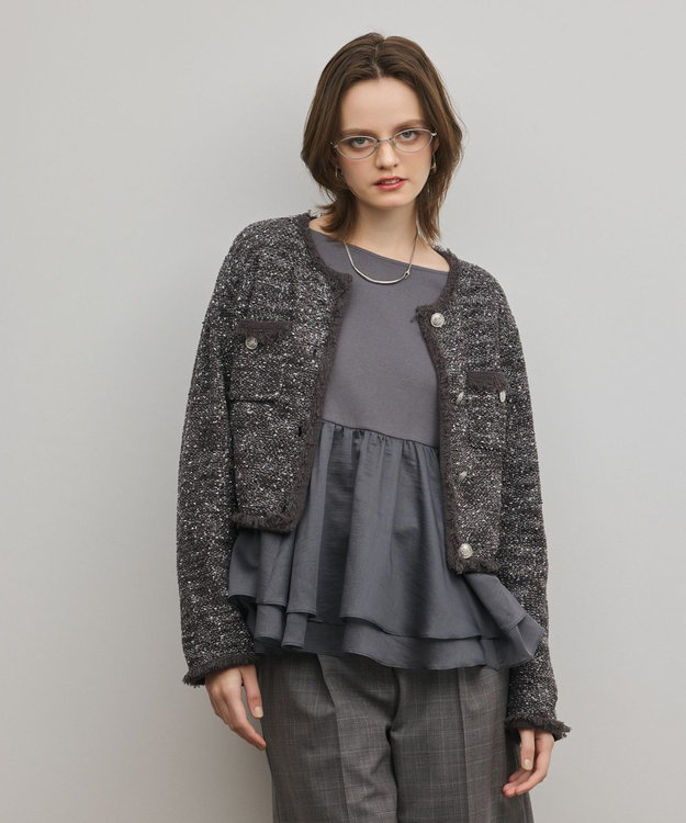 ツイードニットカーディガン / GRACE CONTINENTAL | GRACE CONTINENTAL