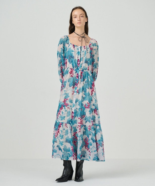 グレーププリントティアードワンピース / GRACE CONTINENTAL | GRACE