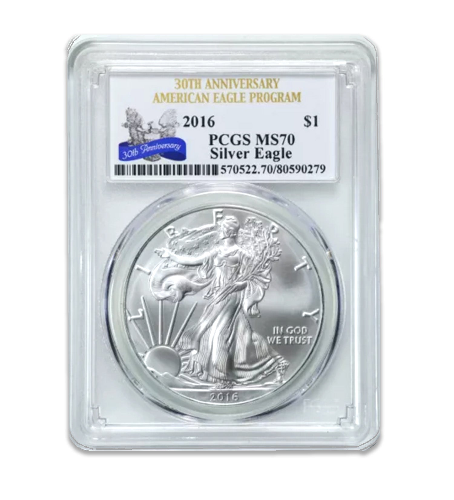 2016 $1 American Silver Eagle MS70 PCGS