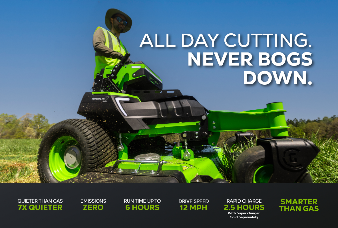 OptimusZ 48 IN 18kWh Stand-On Zero-Turn Mower | Greenworks Commercial