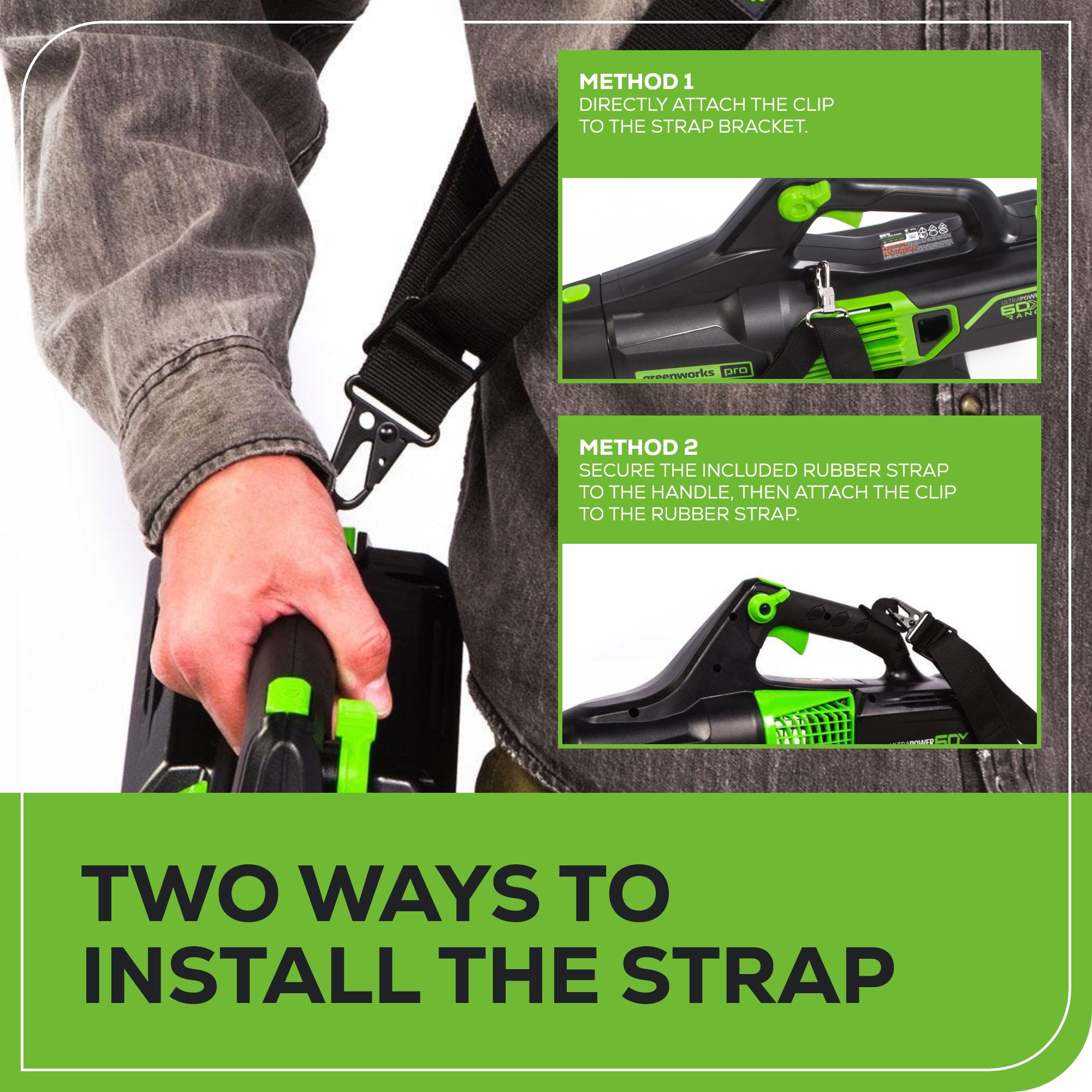 exoFLEX Deluxe Trimmer & Blower Shoulder Strap | Greenworks Tools