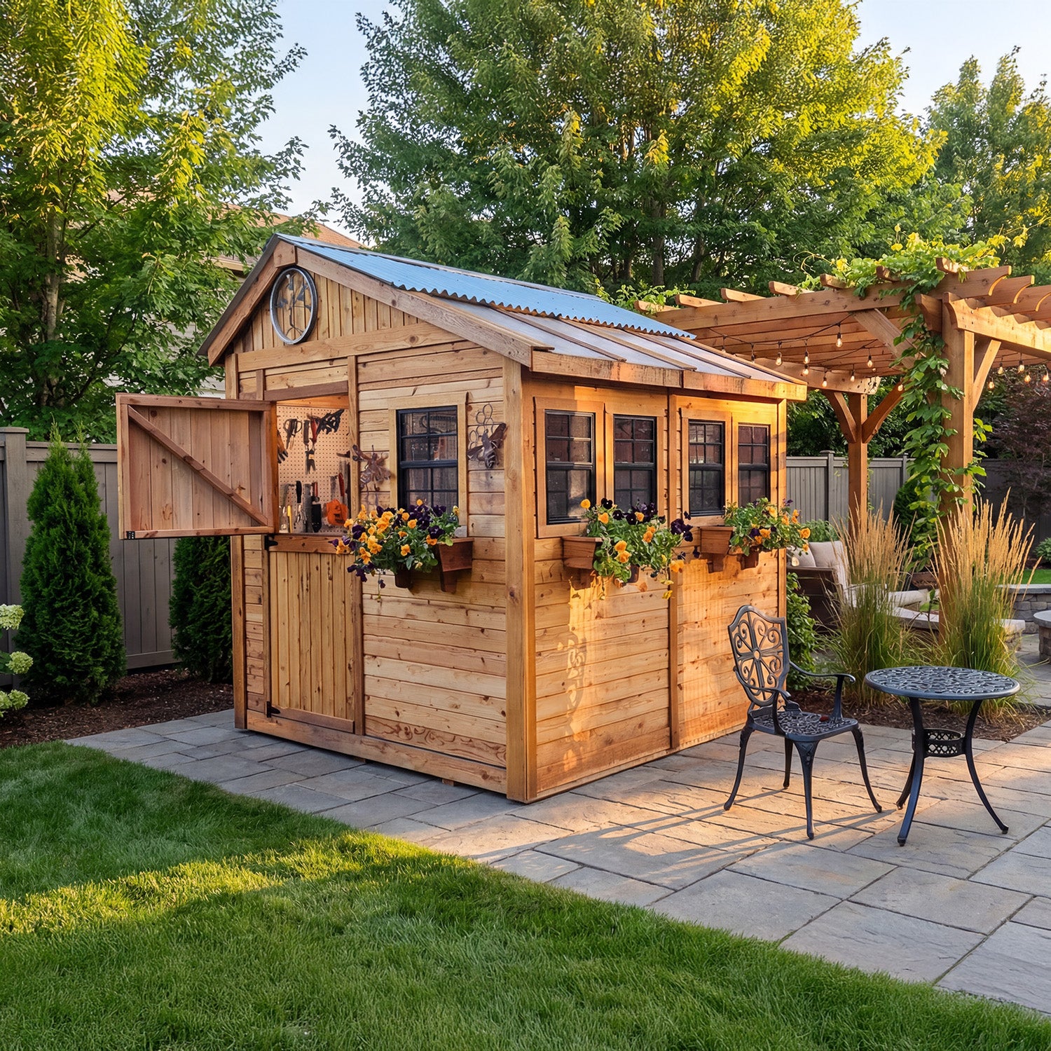 SunShed 8' x 8' Shed Kit for Gardening and Tool Storage