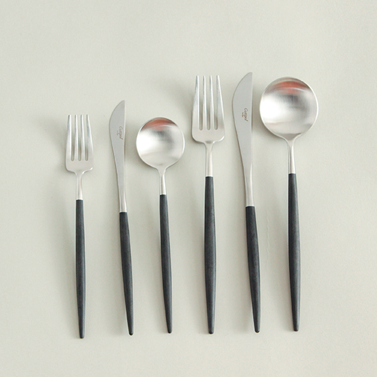 クチポールのカトラリー/ブラック デザートナイフ