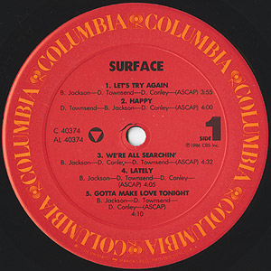 Surface / S.T.(LP) / Columbia 1986 USオリジナル盤 EX/EX