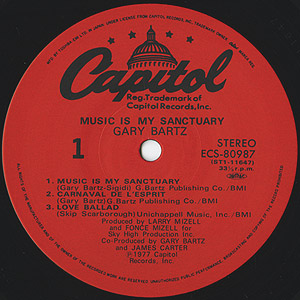 Gary Bartz ゲイリー・バーツ / Music Is My Sanctuary(LP) 聖域