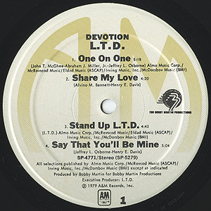 L.T.D. / Devotion (LP) / A&M 1979 USオリジナル盤 EX-/VG+ | Funk