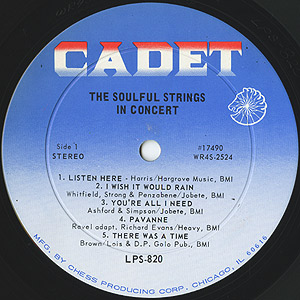 Soulful Strings / In Concert(LP) / Cadet 1969 USオリジナル盤 EX