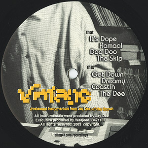 Jay Dee (J. Dilla) / Vintage : Unreleased Instrumentals(LP