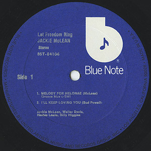 Jackie McLean / Let Freedom Ring (LP) / Blue Note 1977 US盤 EX-/EX