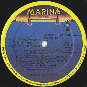 Al Johnson / Peaceful(LP) / Marina 1978 USオリジナル盤 EX/EX