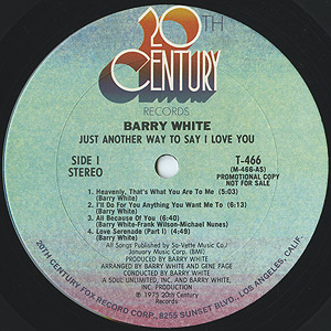 Barry White / Just Another Way To Say I Love You (LP) / 20th