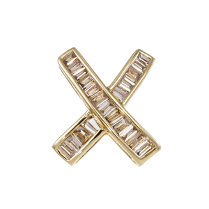 GSTV K18YG ブラウンダイヤモンド クロスマーク ペンダントトップ BRD