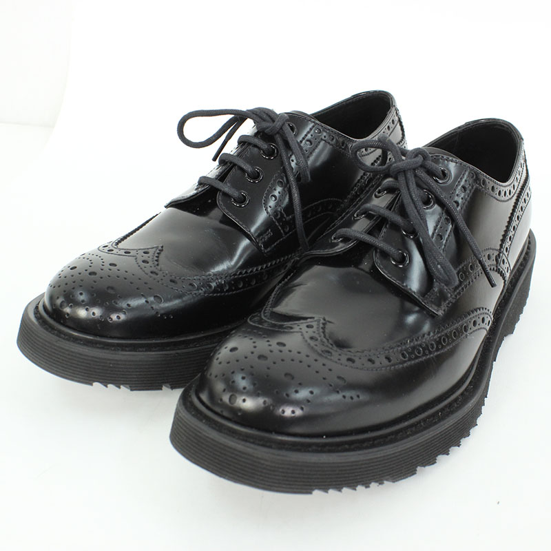 プラダ PRADA ウィングチップシャークソールセンタージップシューズ の