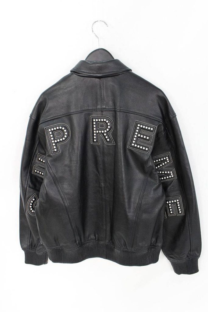 シュプリーム SUPREME Studded Arc Logo Leather Jacket スタッズ