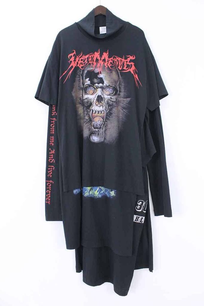 ヴェトモン VETEMENTS スカルレイヤードドレス 再構築スカルプリント