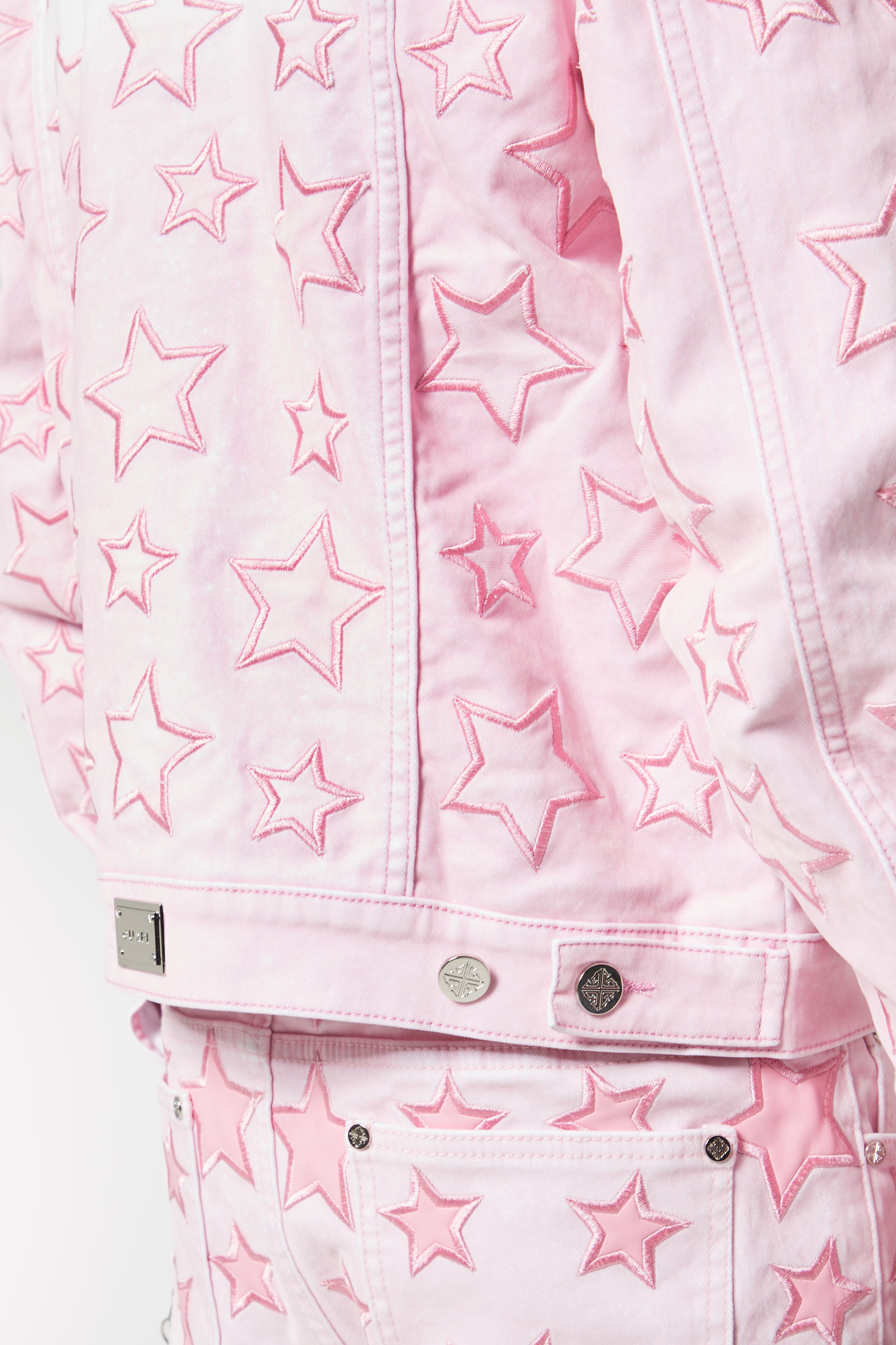 French Rose Stars Denim Jacket – GUAPI CLOTHING FZ-LLC