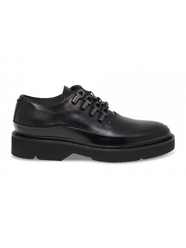 Lace-up shoes Cesare Paciotti in black leather - Guidi Calzature