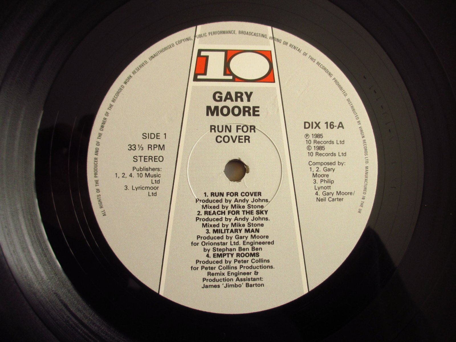 Gary Moore / Run For Cover - Guitar Records