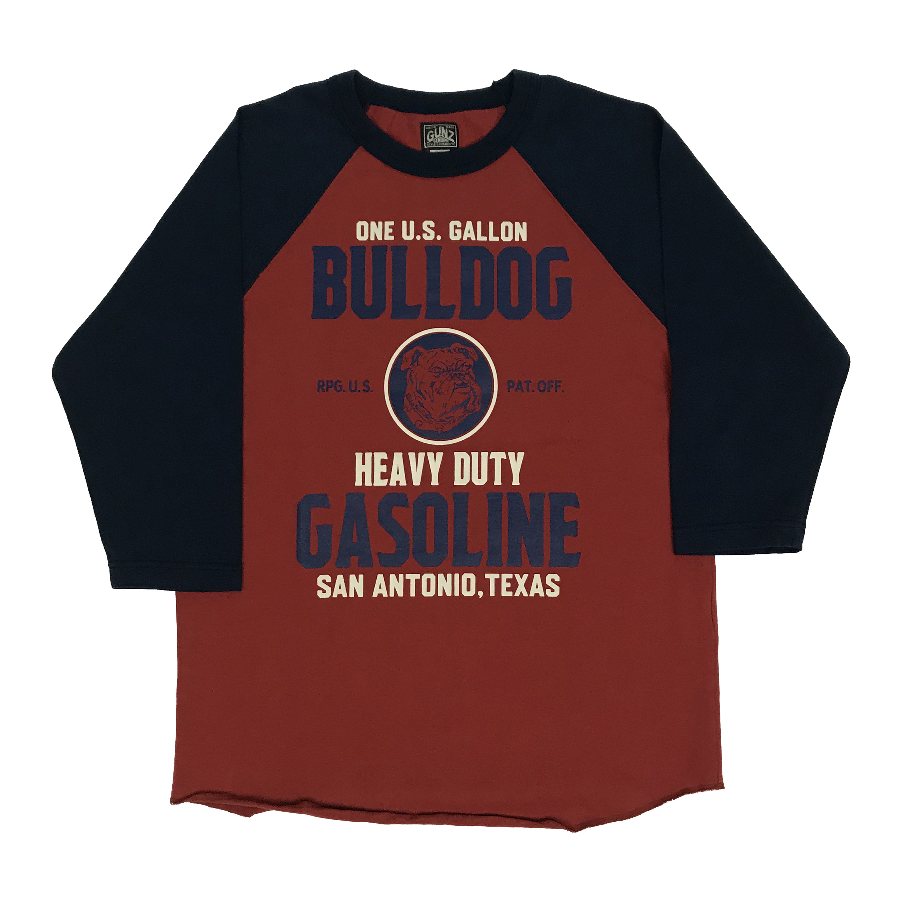 BULLDOG GASOLINE Pt. 3/4 RAGLAN SLEEVE TEE NAVY BLUE（ネイビー