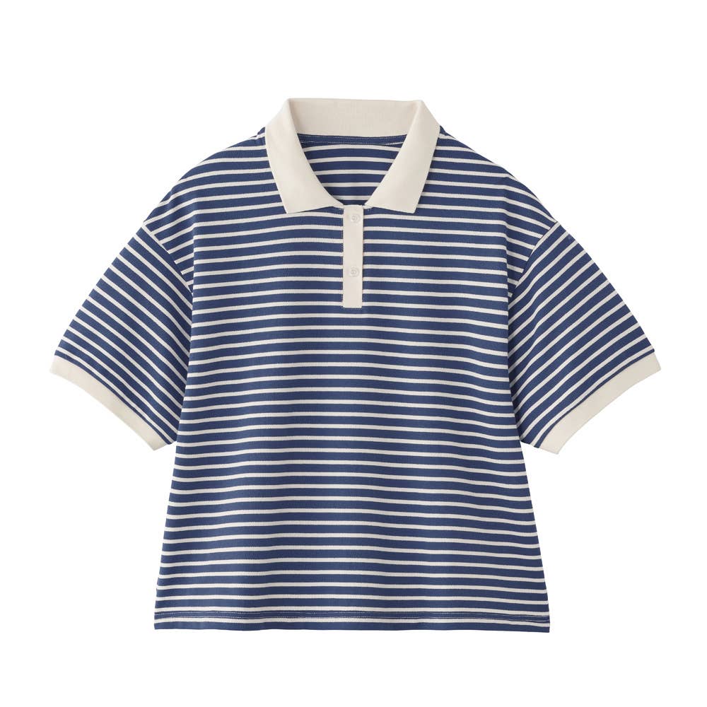 ボーダー柄ポロシャツ【SALE】 ALX625 :レディース トップス