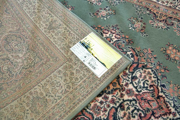 ベルーチ グリーン ウール100％ベルギー製ラグ | ラグマット・玄関