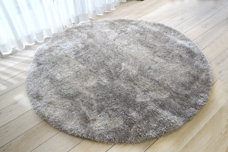 シャギーラグ クレール円形タイプ basic line シルバーグレー