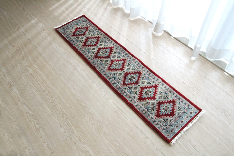 パキスタン段通玄関マットP69-9206 31×129cm | ラグマット・玄関マット