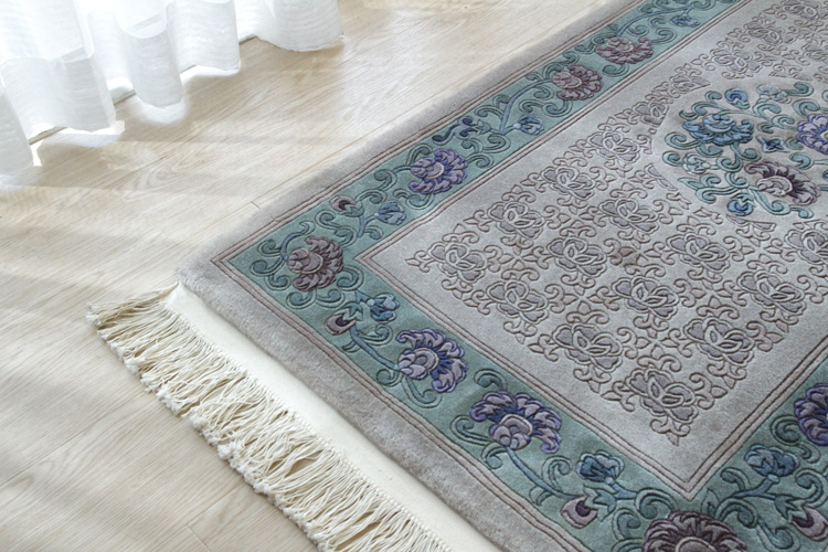 高級手織りウール 天津緞通 150段 69×122cm | ラグマット・玄関マット