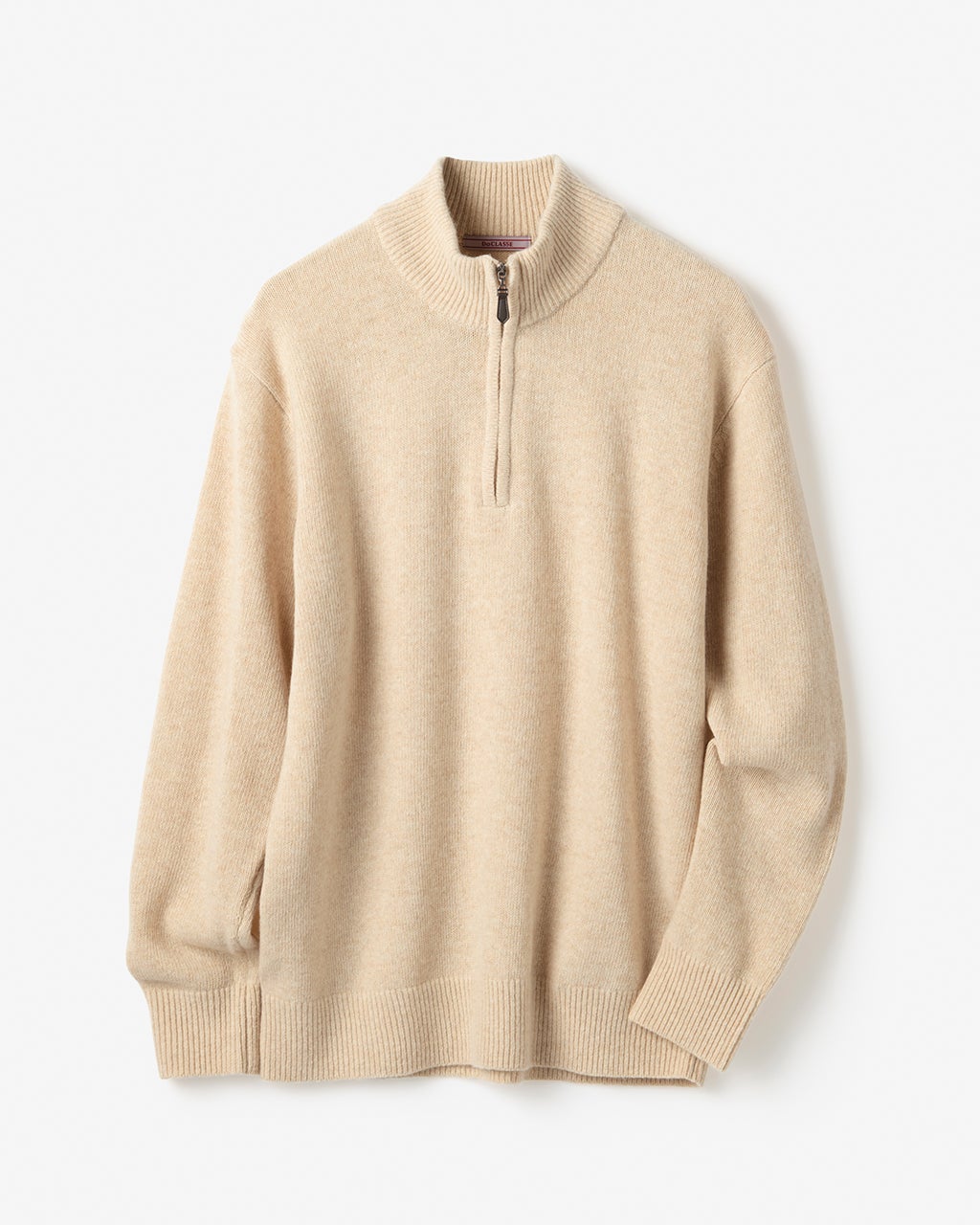 イタリア糸ソフトウール混ハーフジップセーター/DoCLASSE