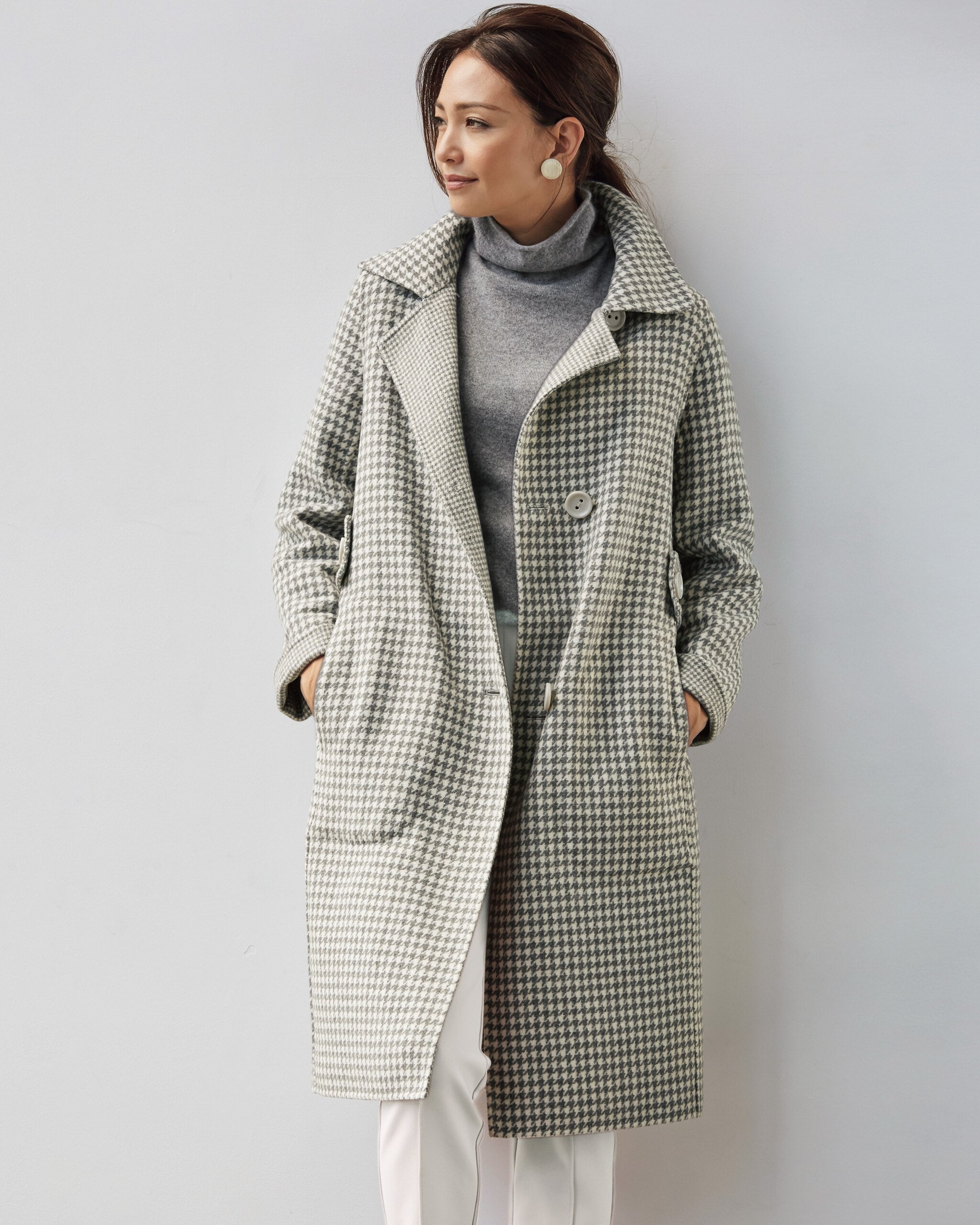 ダブルフェイス・リバーステンカラーコート/DoCLASSE