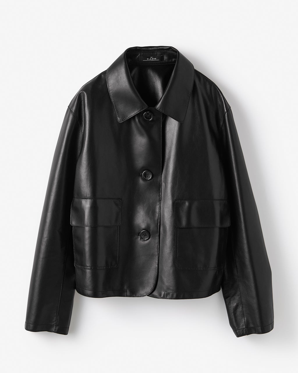 ラムナッパレザー・衿つきジャケット/DoCLASSE