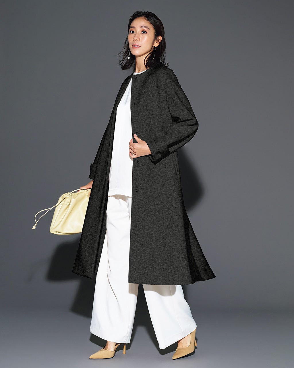 ウールライクニードル・ロングコート/DoCLASSE