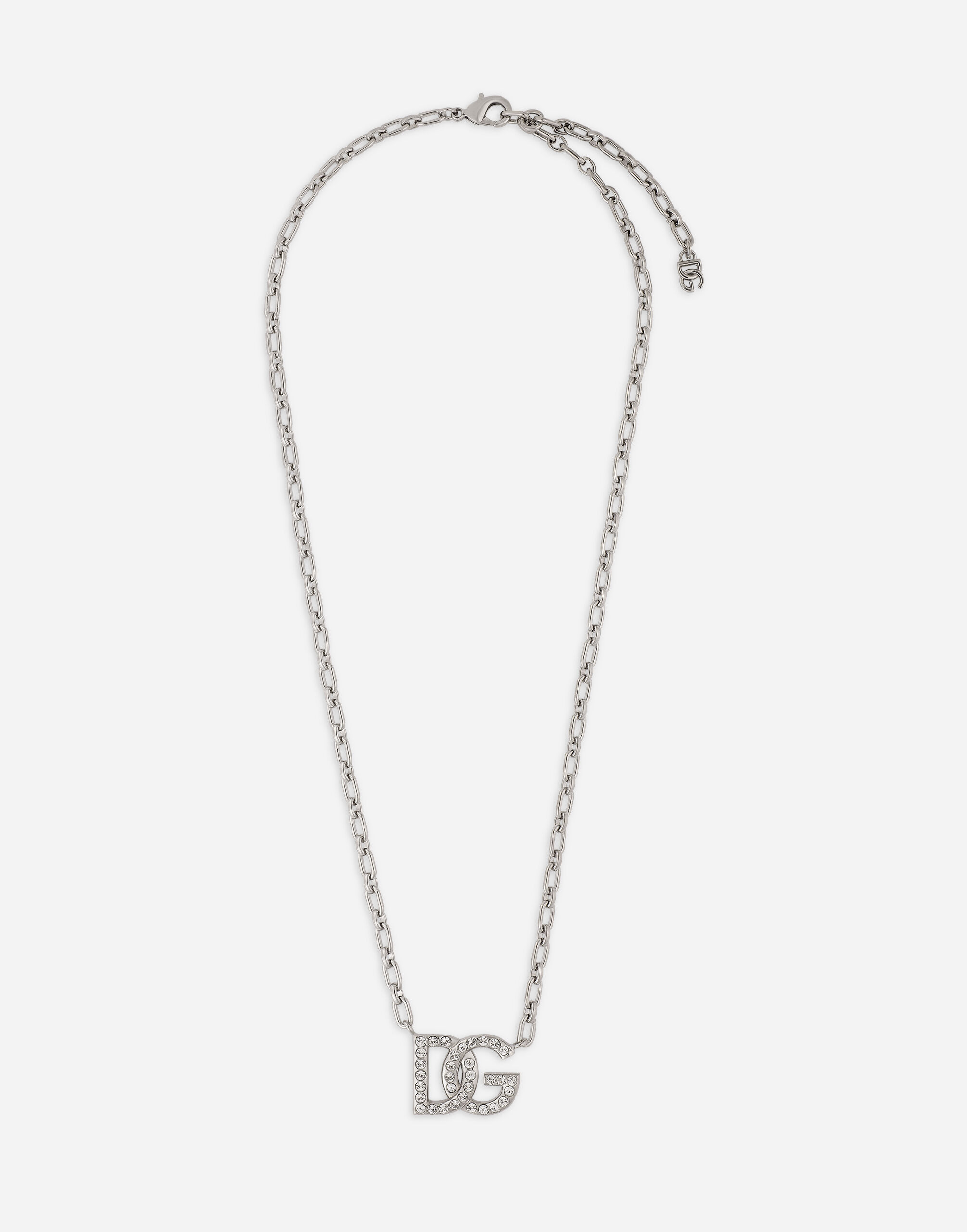 Chain necklace with DG logo in Silver for Men | Dolce&Gabbana® US