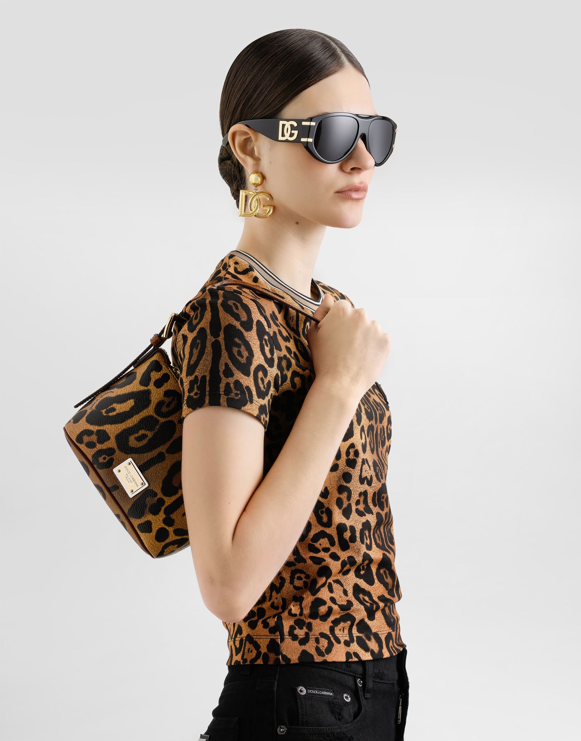 Leopard-print Crespo DG shoulder bag in Multicolor for Women