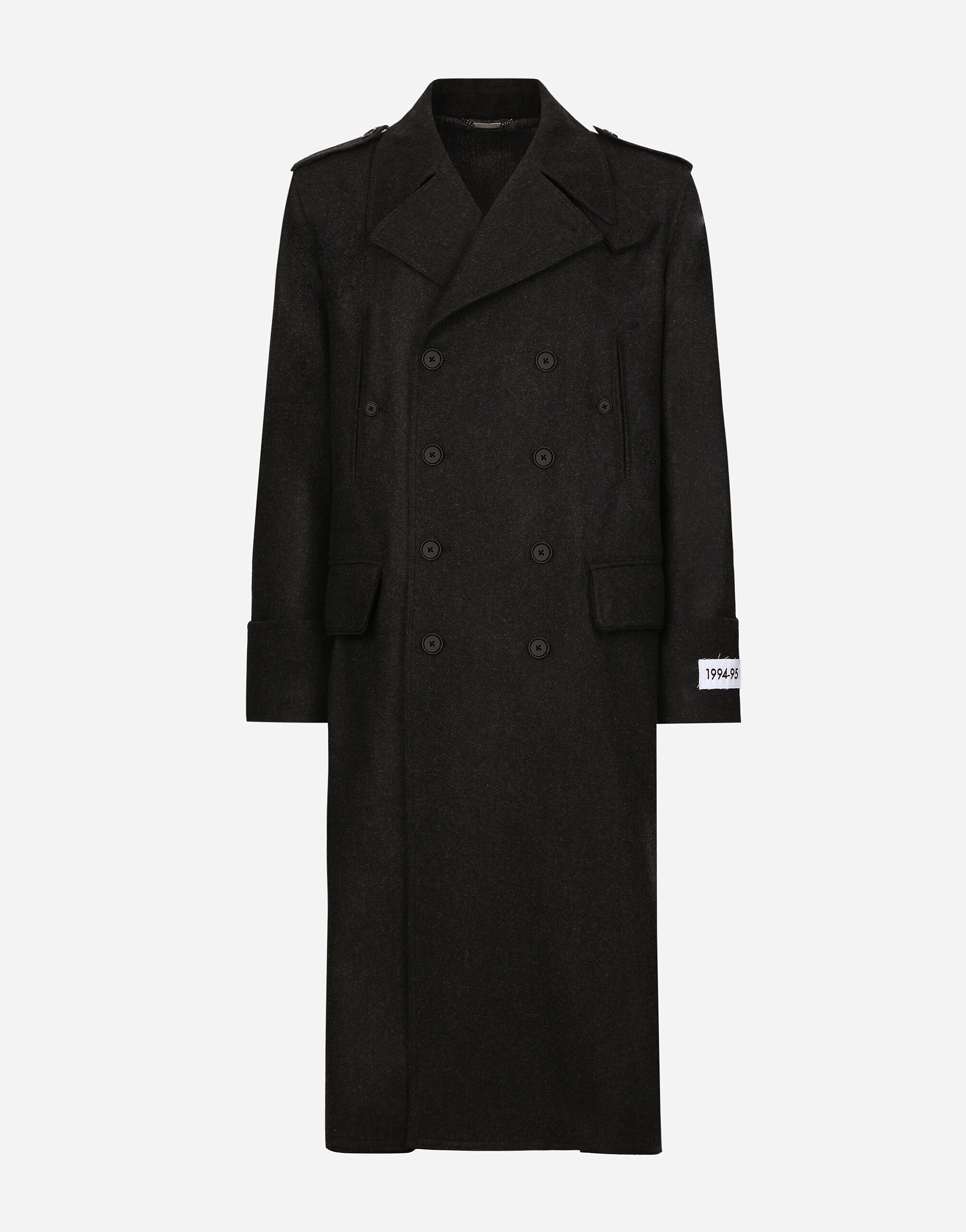 Double-breasted cashmere pea coat in Grey for Men | Dolce&Gabbana® US