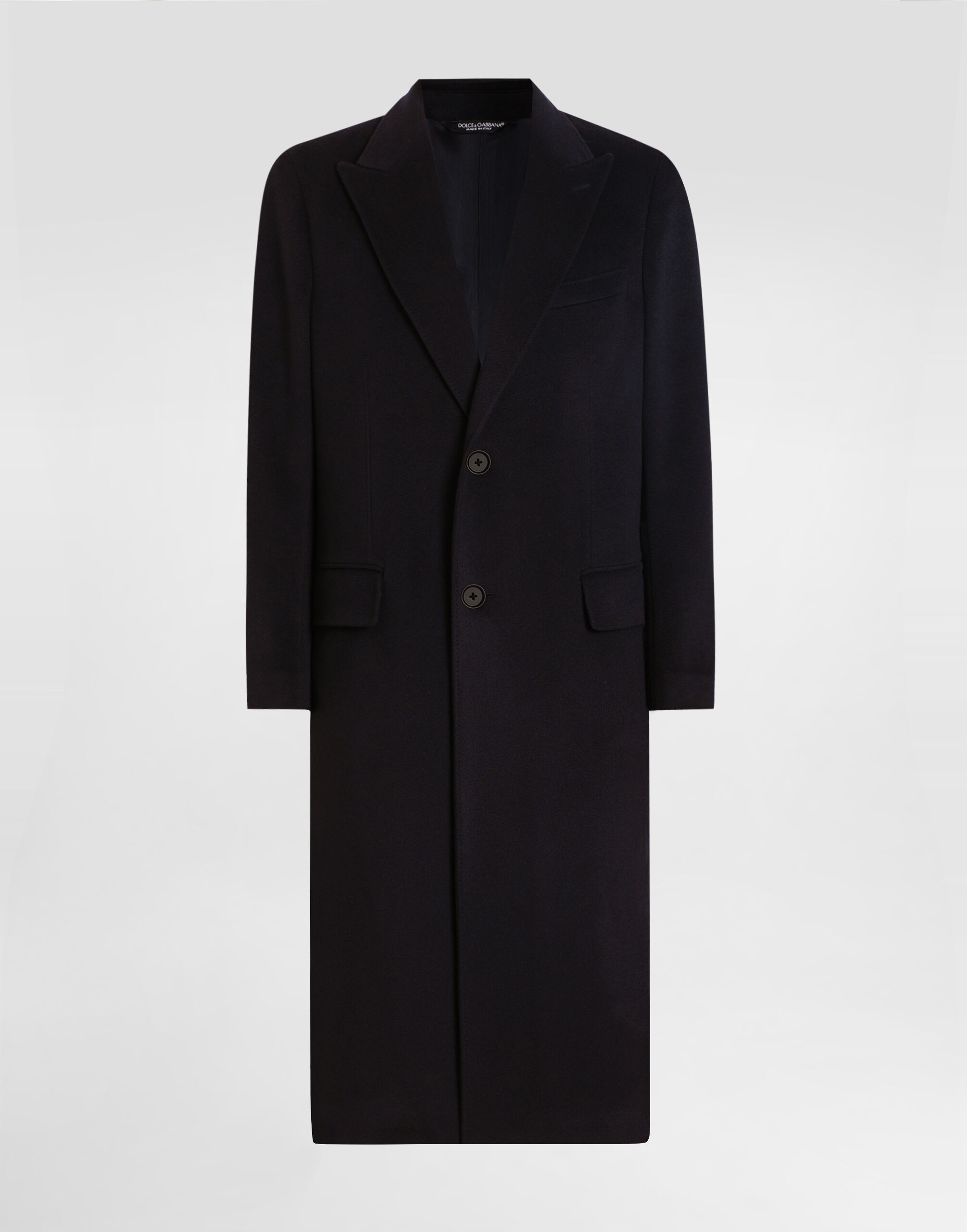 Single-breasted cashmere coat in Grey for Men | Dolce&Gabbana® US