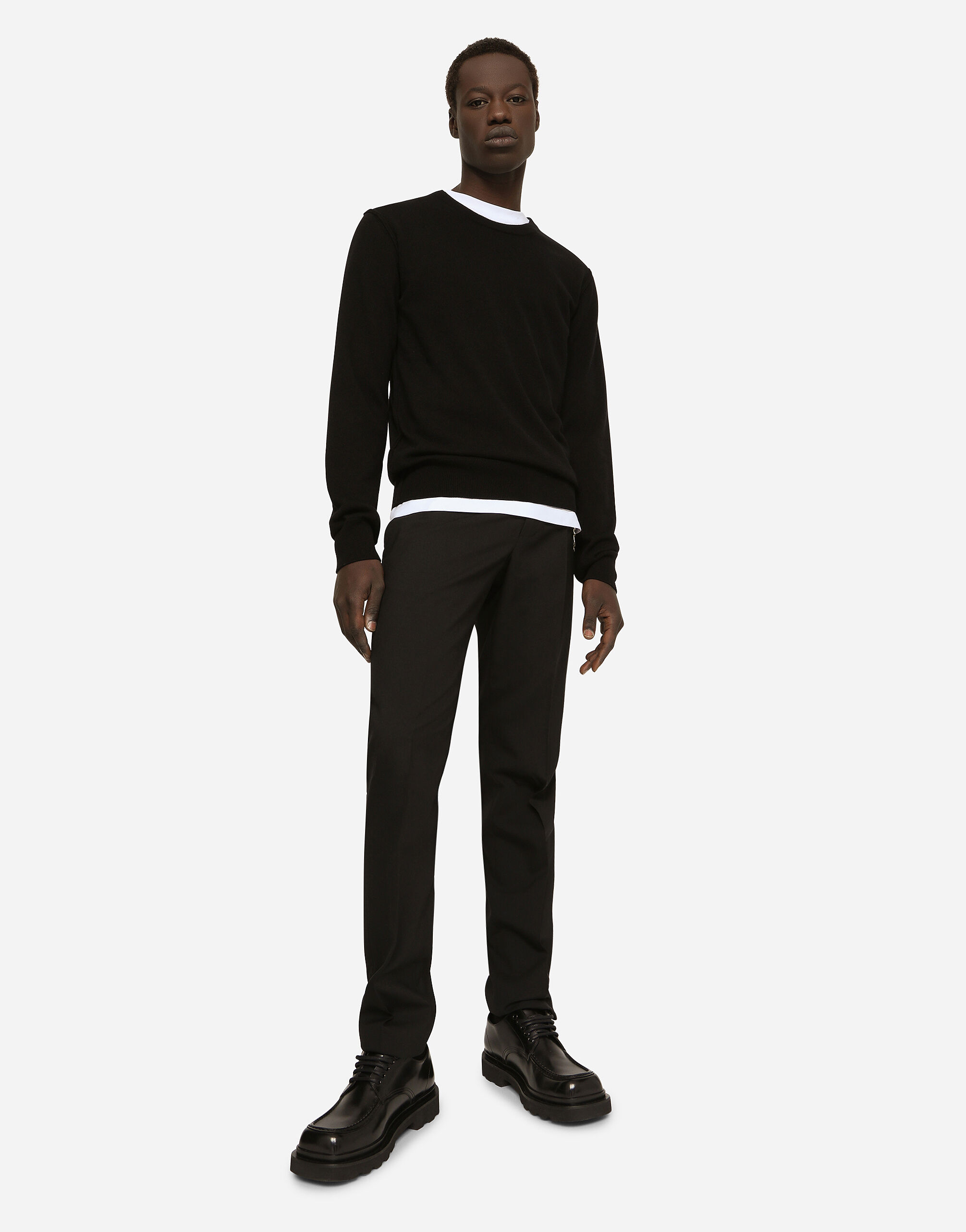 Cashmere round-neck sweater in Black for Men | Dolce&Gabbana® US