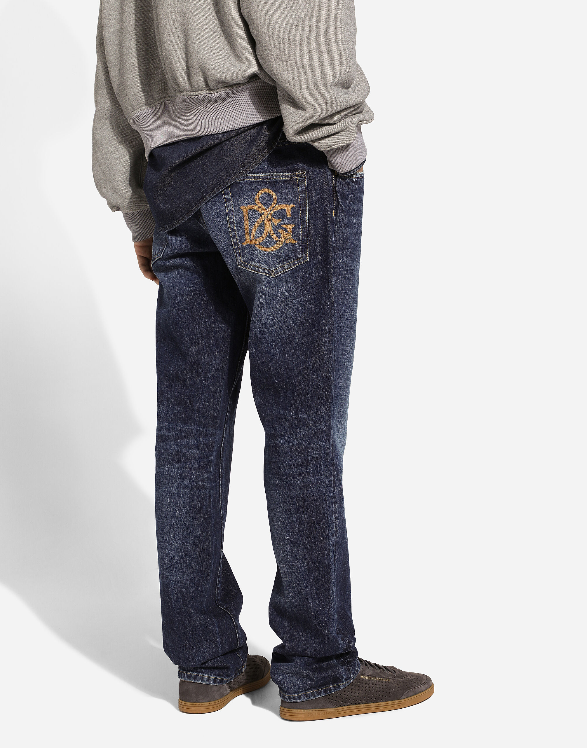 Classic jeans with DG embroidery in Multicolor for Men