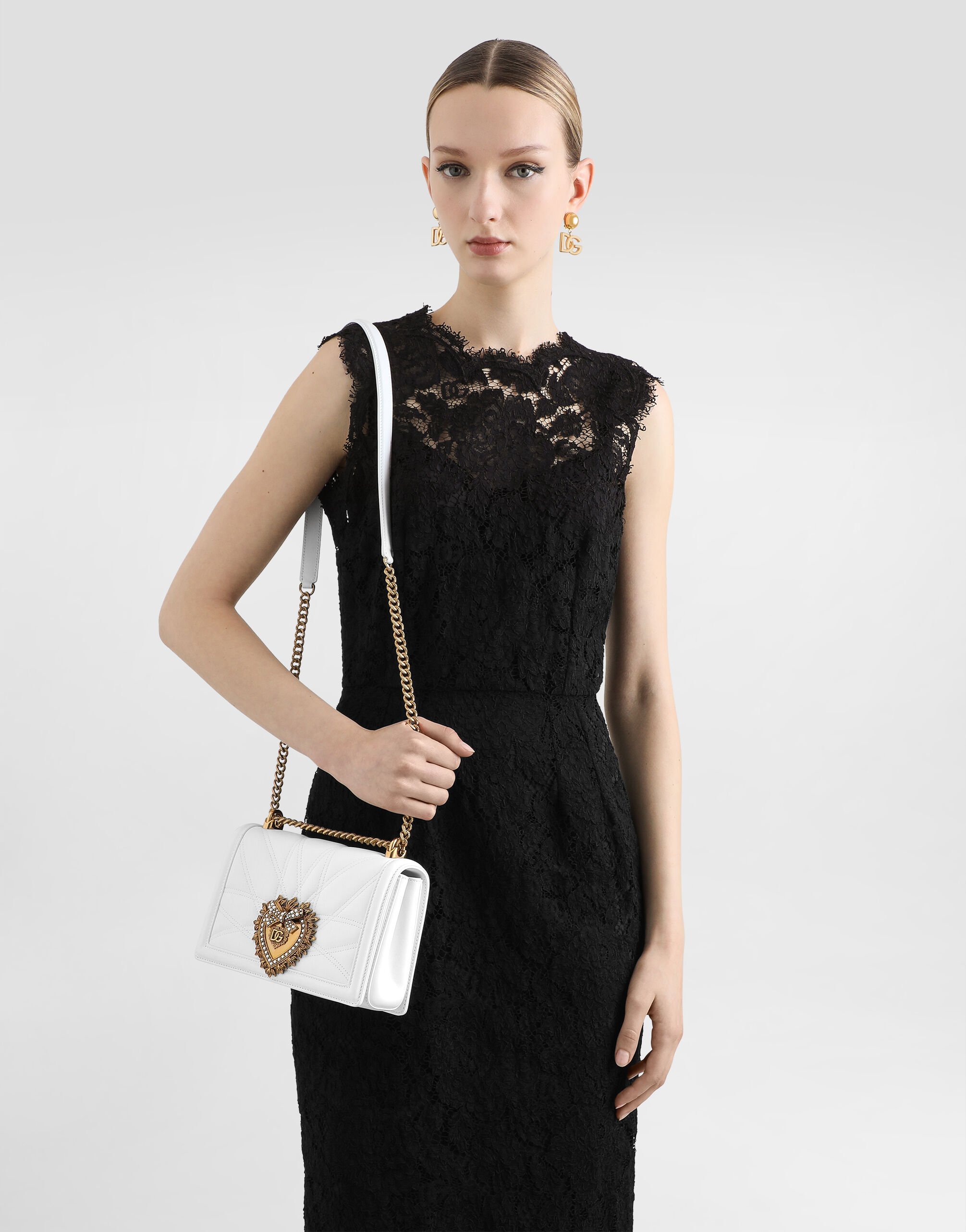 Medium Devotion bag in quilted nappa leather in White for Women