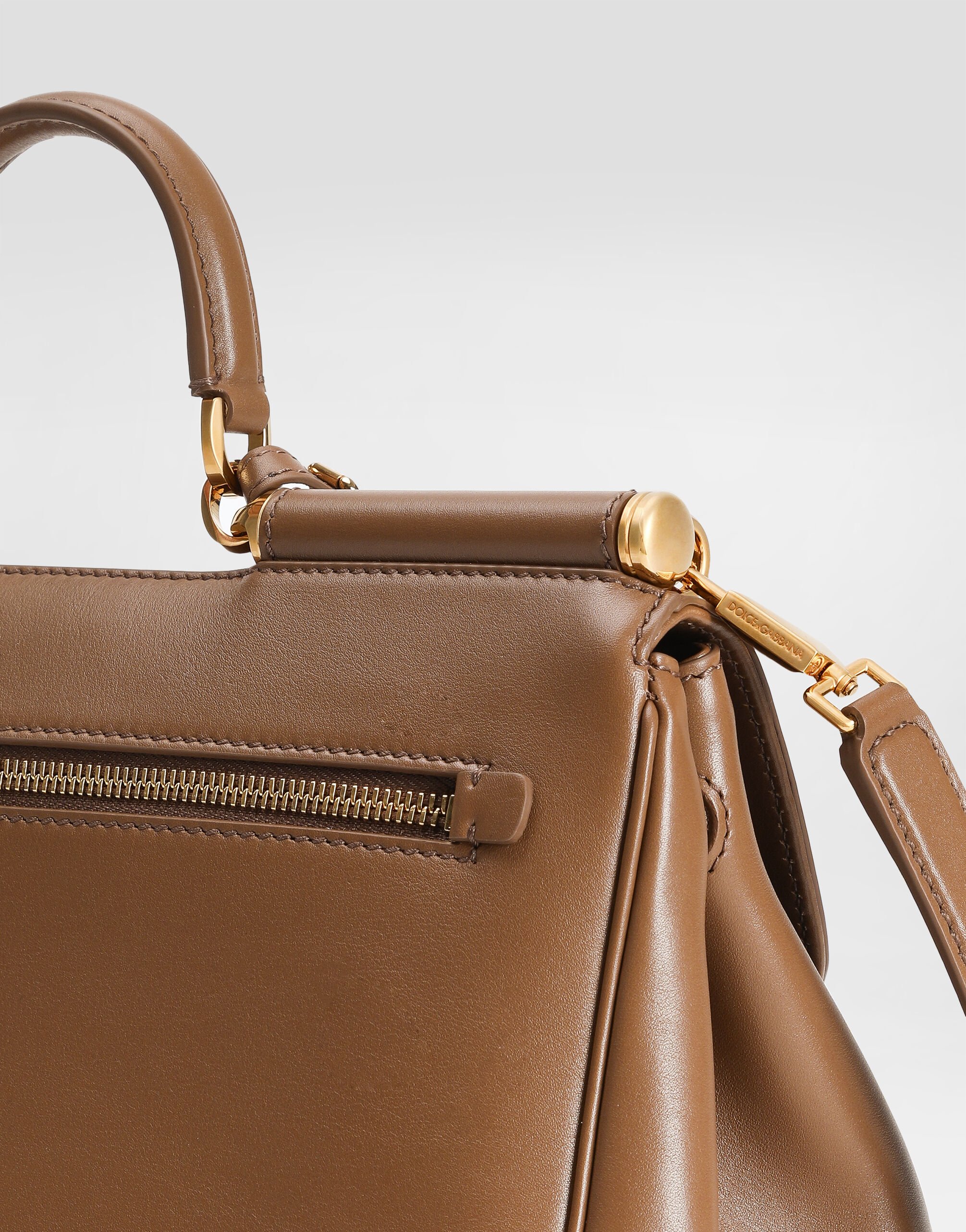 Medium My Sicily handbag in plongé calfskin in Brown for Women