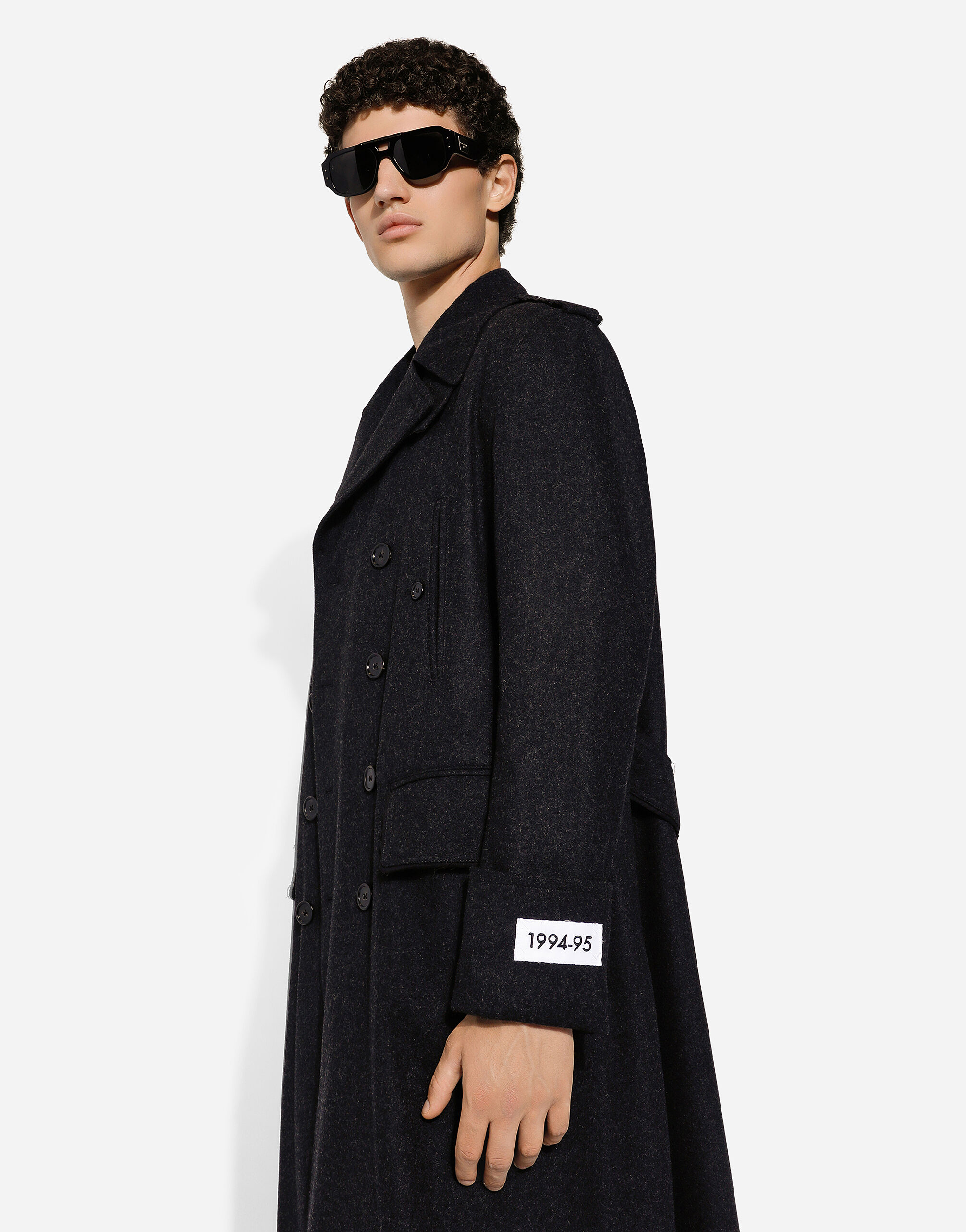 Double-breasted cashmere pea coat in Grey for Men | Dolce&Gabbana® US