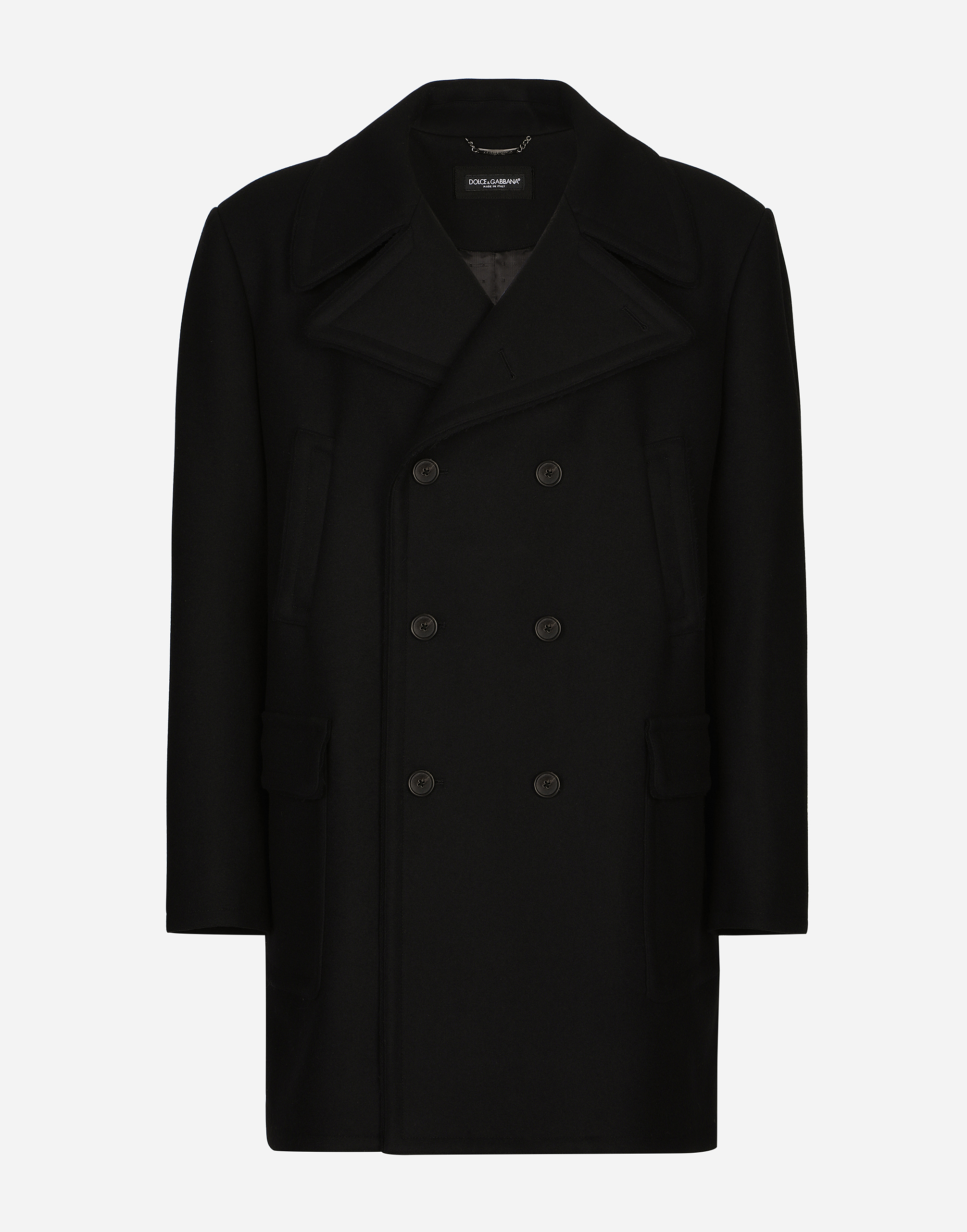 Wool pea coat in Black for Men | Dolce&Gabbana® US