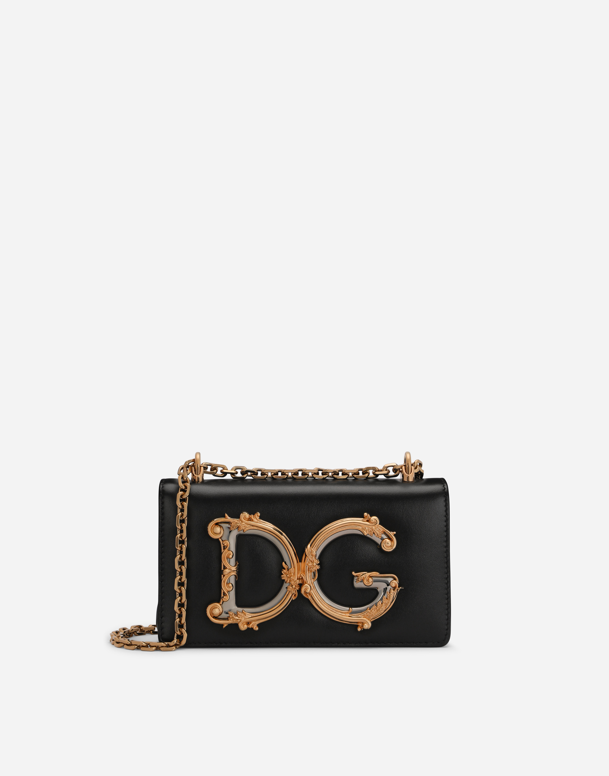Calfskin DG Girls phone bag in Black for Women | Dolce&Gabbana® US