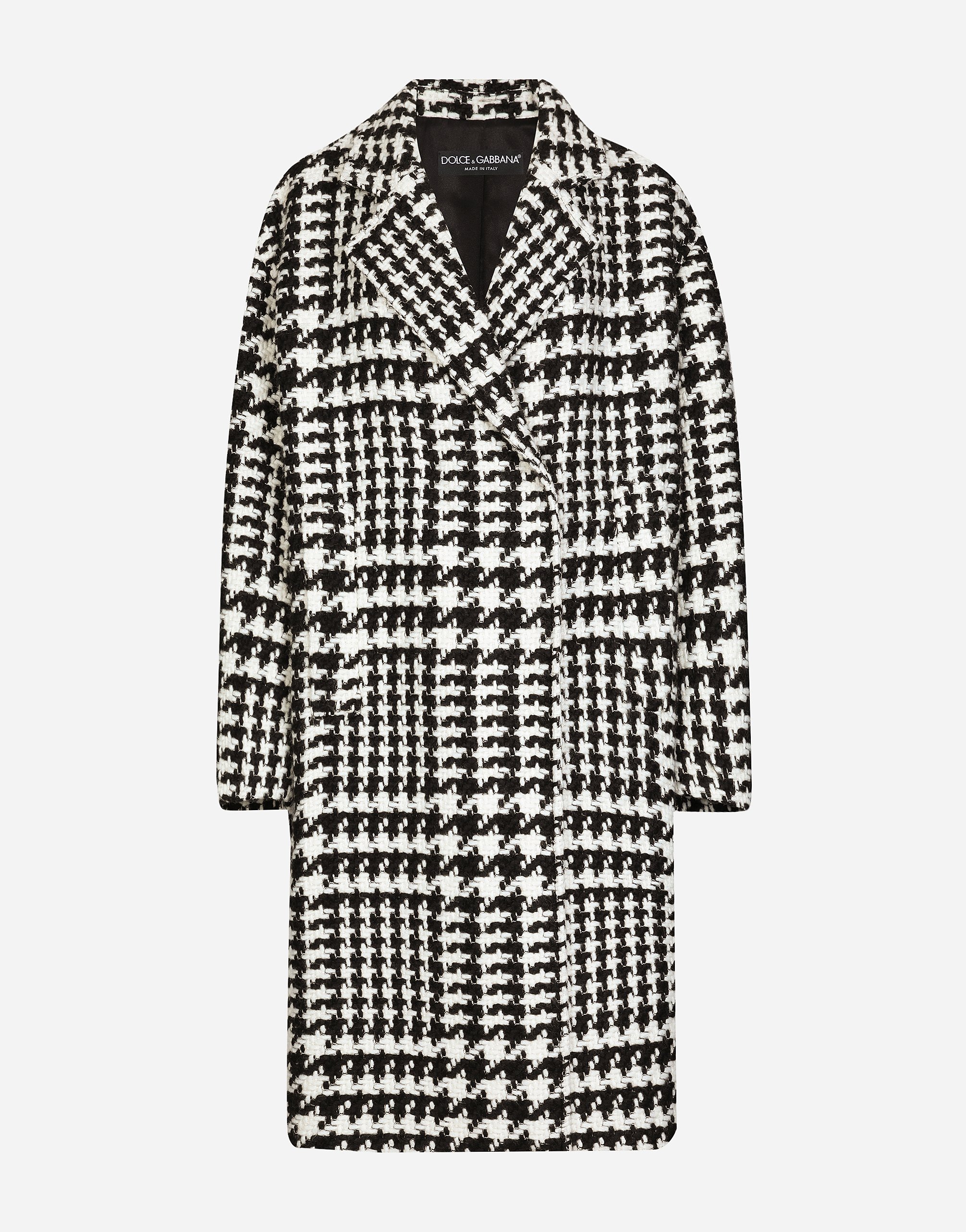 Oversize houndstooth coat in Multicolor for Women | Dolce&Gabbana® US