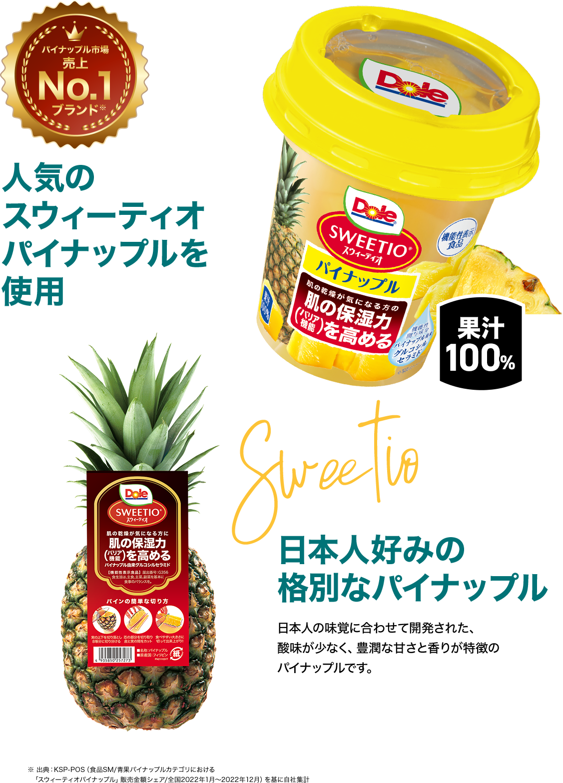 DOLE｜パイナップルの加工食品で美味しく美しく【機能性表示食品