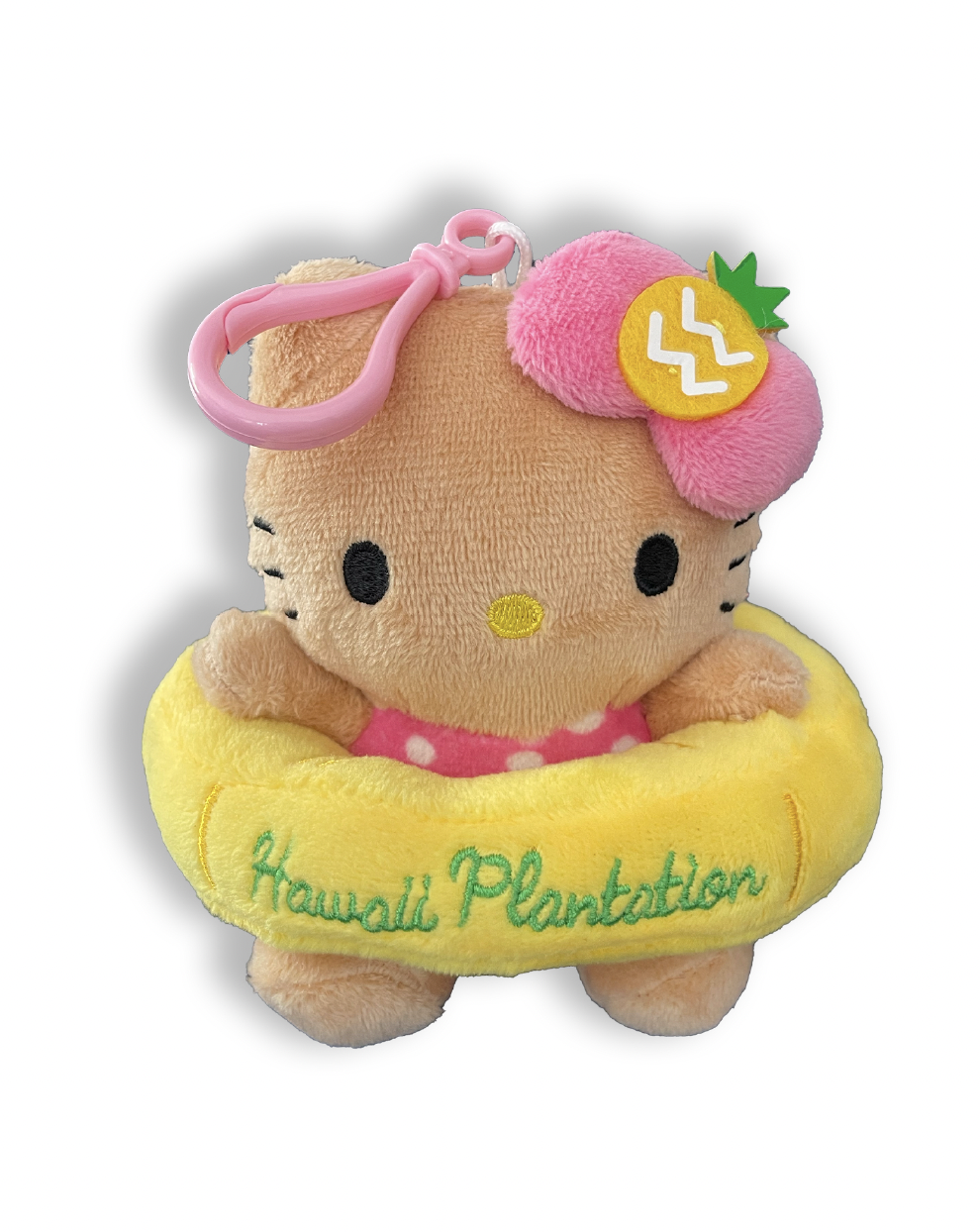 HELLO KITTY - 4″ PLUSH WITH PINK SLICE AND KEY RING - Dole Plantation