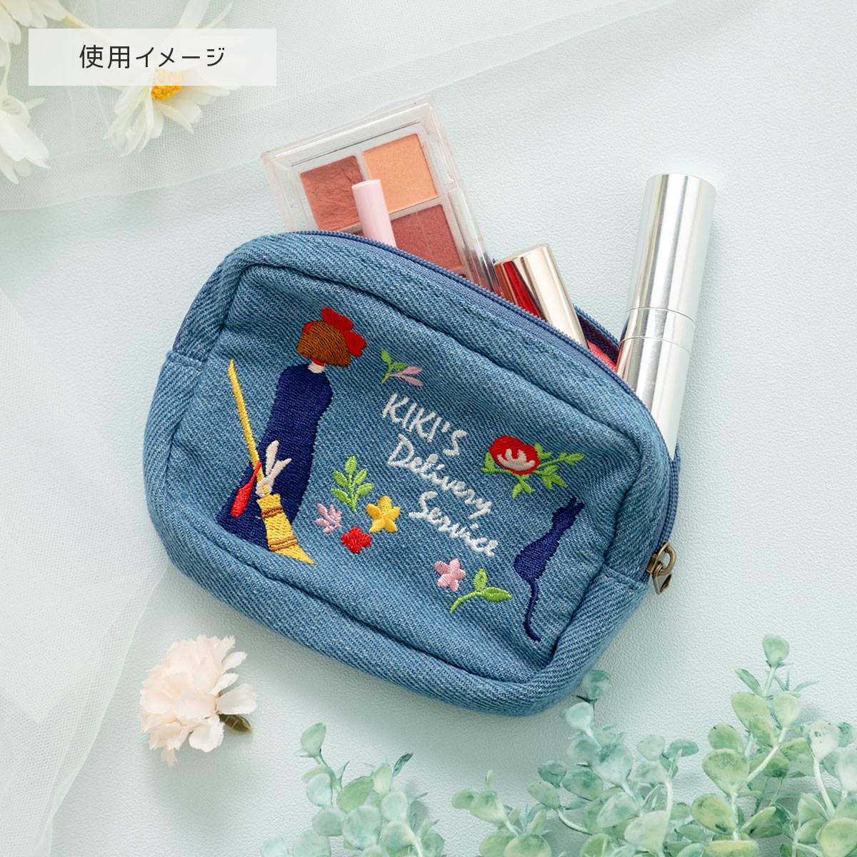魔女の宅急便 デニム刺繍シリーズ ミニポーチ | どんぐり共和国そらの
