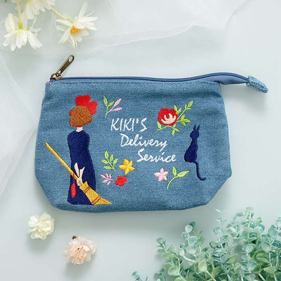 魔女の宅急便 デニム刺繍シリーズ マチ付きポーチ | どんぐり共和国