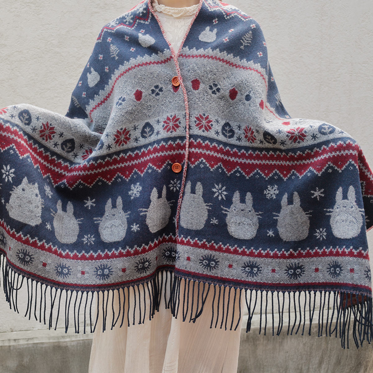 となりのトトロ ボタン付ストール 雪の結晶 | どんぐり共和国そらのうえ店